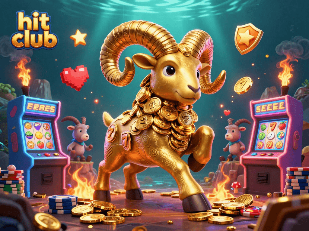 Experience the thrill of the hit club with engaging 3D casino elements including vibrant slot machines.