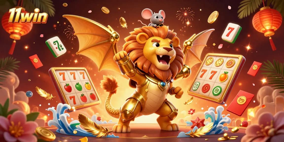 Experience the thrilling allure of 11win with a vibrant 3D casino illustration featuring dynamic elements.