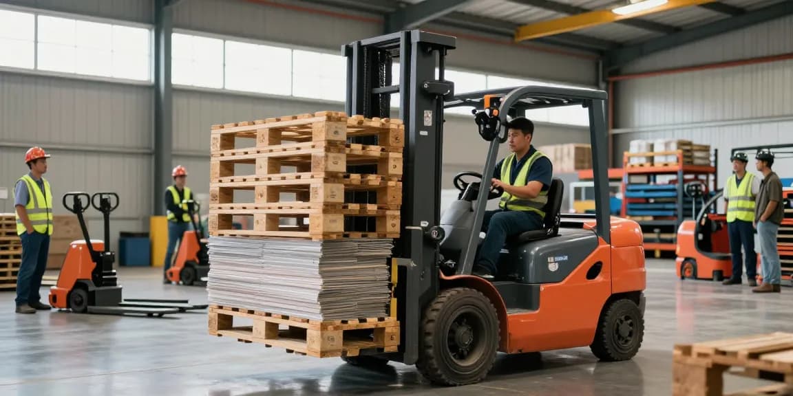 Best electric forklift in Texas efficiently lifting heavy loads in a busy warehouse.