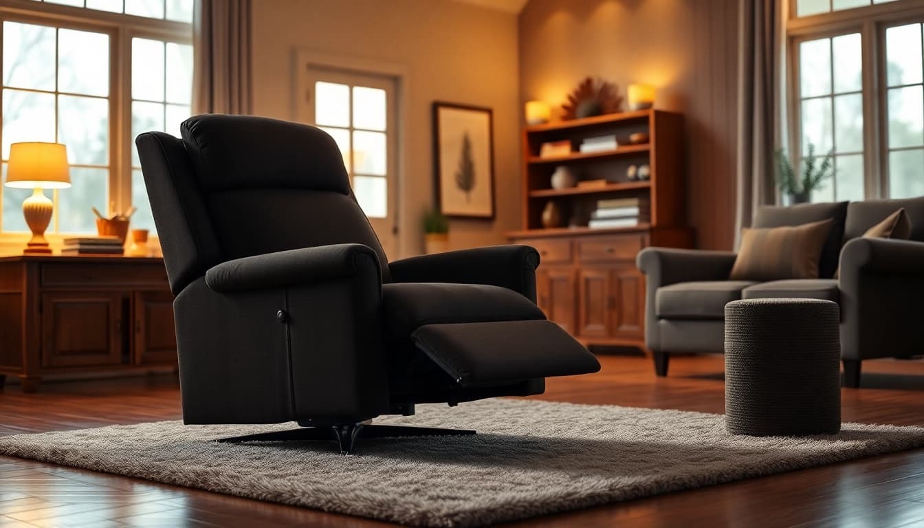 Experience the comfort of a big and tall lift chair in a warm, inviting living room setting.