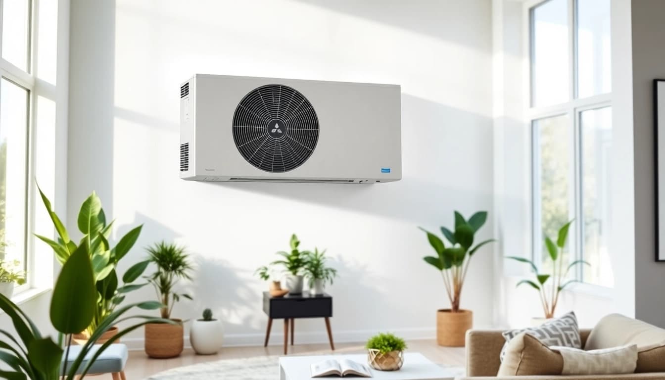 Install a mitsubishi mini split ac in a stylish living room for optimal home cooling.