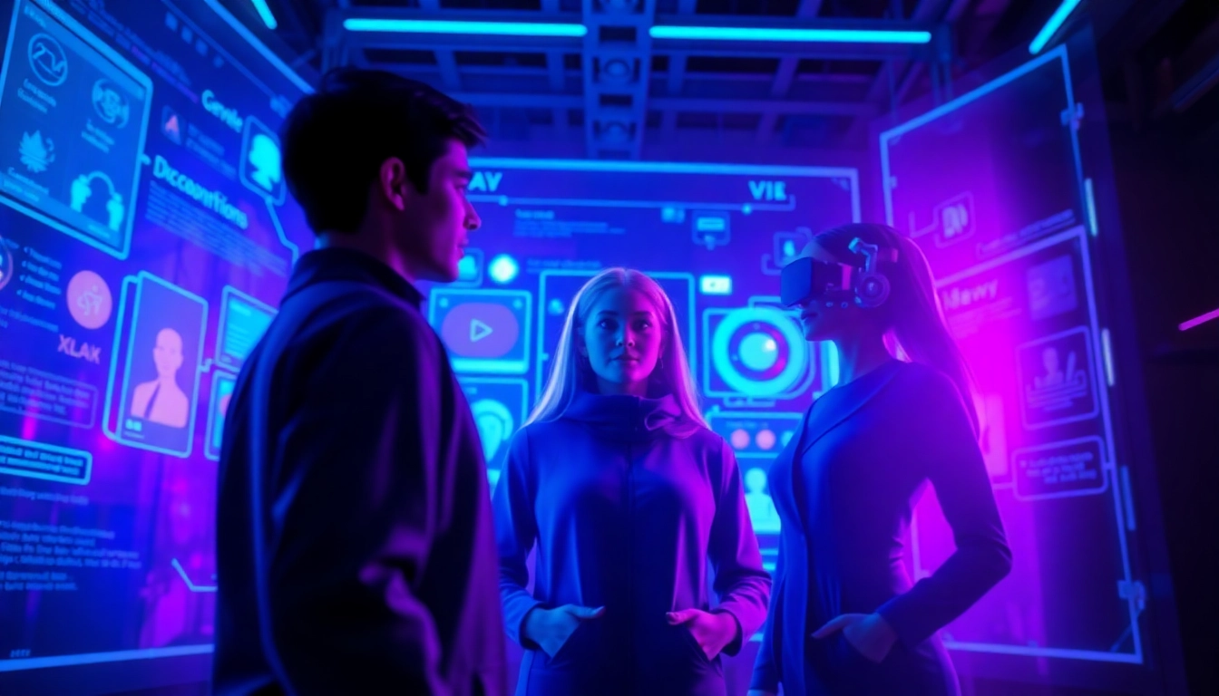 Engaging AI character interactions in a vibrant chat environment representing crush on ai.