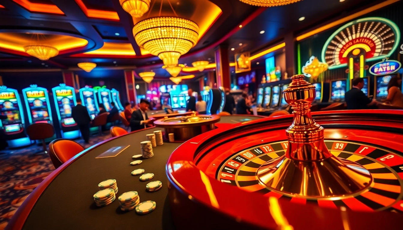 Experience the thrill of F168 at a luxury casino table with vibrant gaming elements.