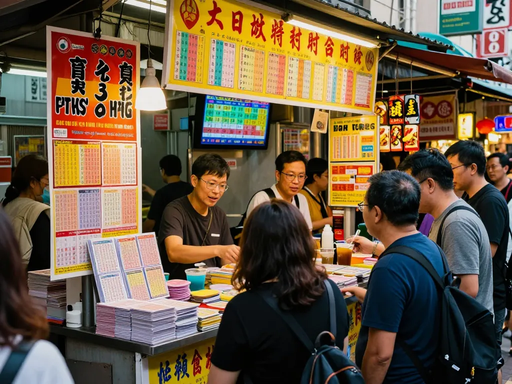 Kegembiraan komunitas di kios lotere Togel Hongkong dengan suasana yang semarak dan undian langsung.