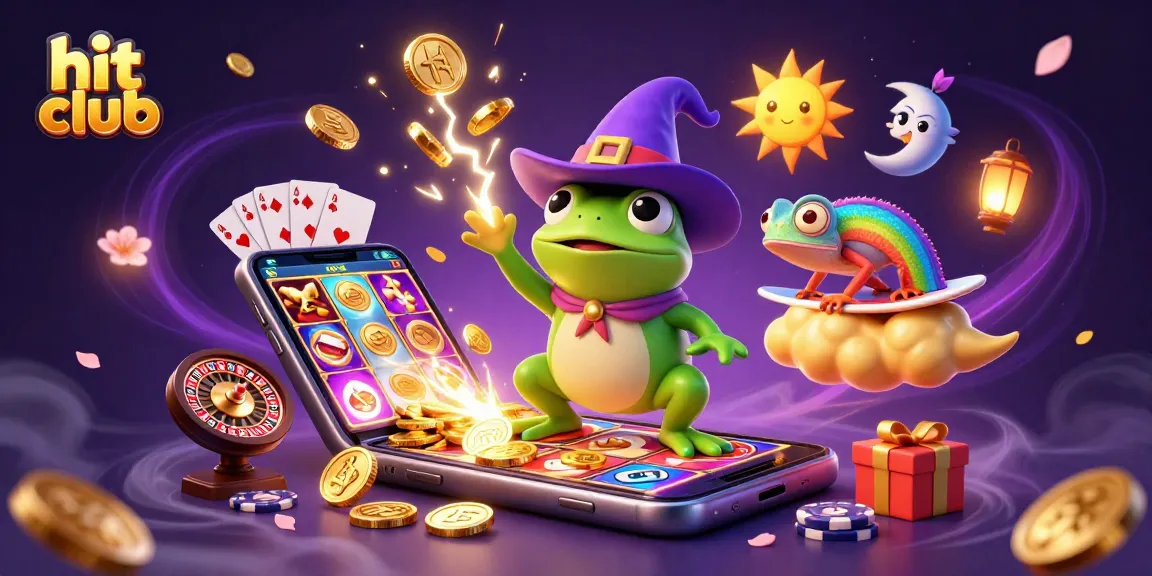 Win at Hit Club while enjoying vibrant gameplay with golden coins, slots, and mystical creatures.