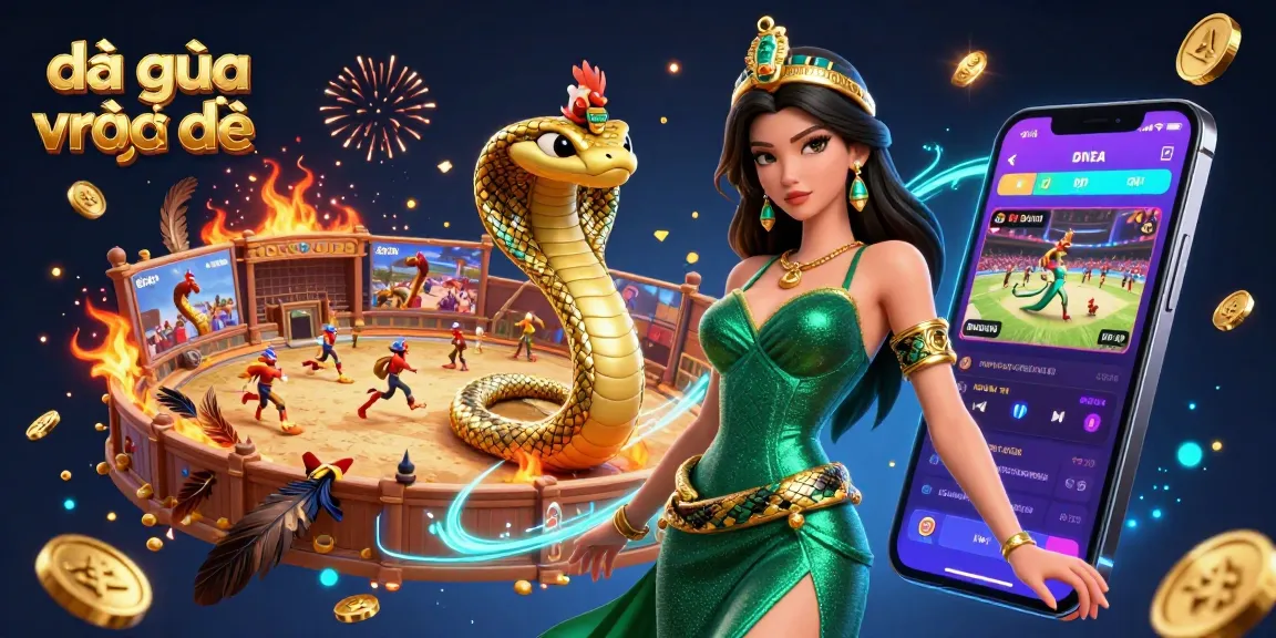 Experience the excitement of đá gà trực tiếp with an immersive illustration featuring a cockfighting arena and vibrant gaming elements.