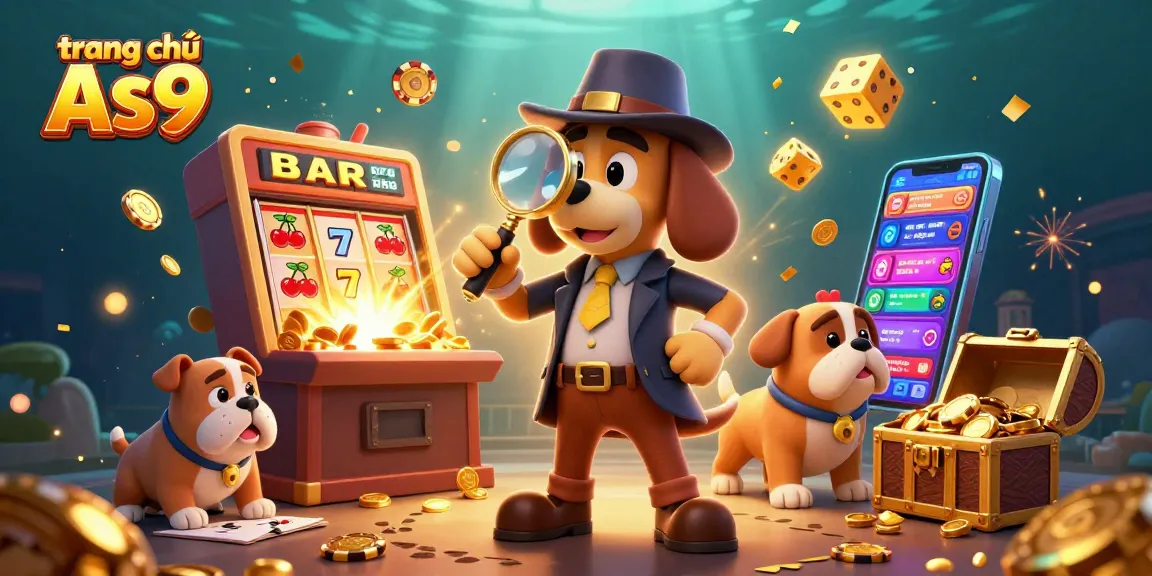 Experience gaming excitement at trang chủ As9 with a dynamic scene of slot machines and characters.