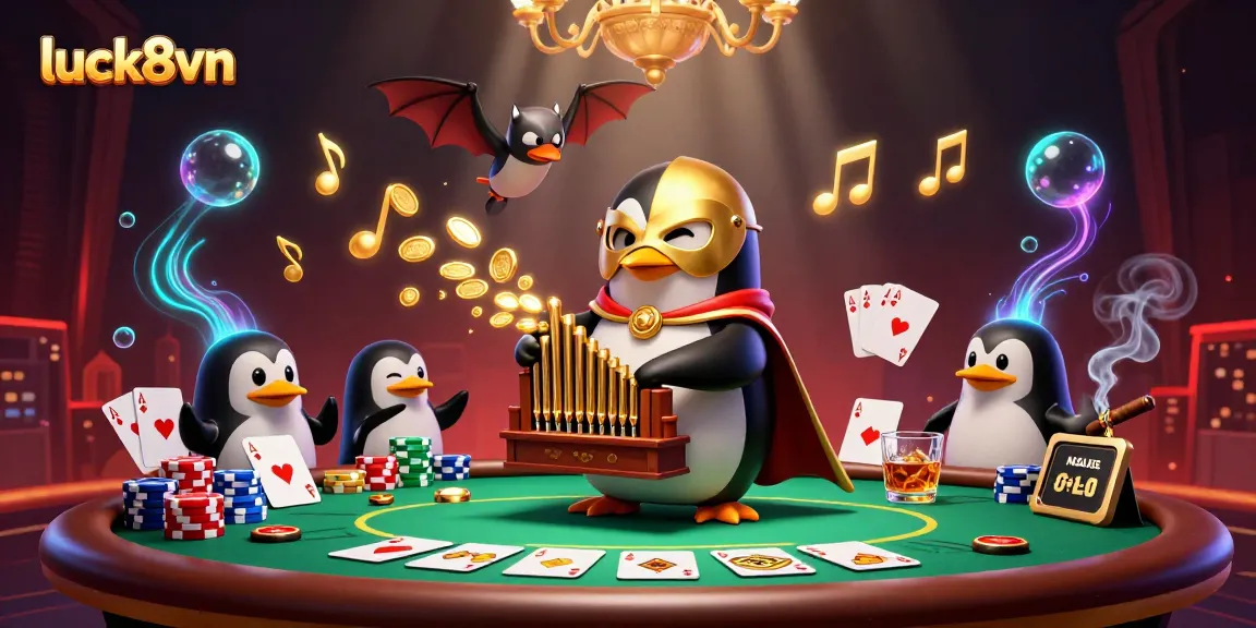 Experience premium gaming with luck8vn in this vibrant, action-filled casino scene.