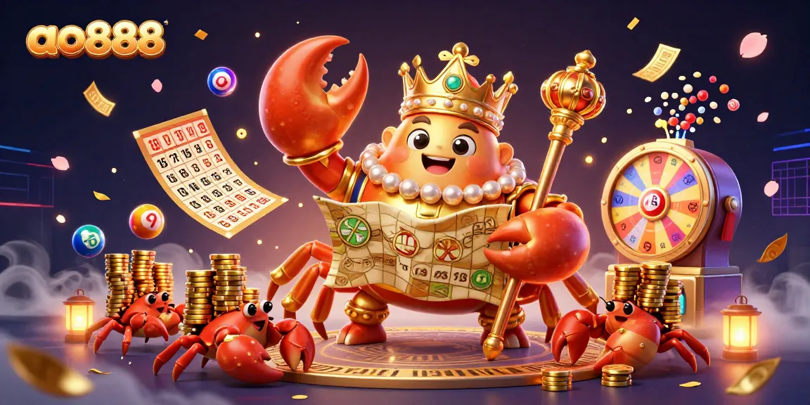Experience thrilling wins with ao888's festive golden crab emperor and exciting lottery elements.