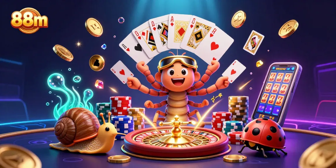 Experience thrilling gameplay at 88m casino with a vibrant illustration showcasing dynamic characters and immersive gaming elements.